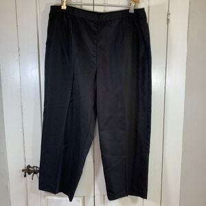 Appleseeds Womens Black Pull On Cropped Pants Plus 20W Elastic Waist A12662